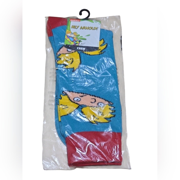 Bioworld Hey Arnold! Blue and Red Crew Socks - Picture 1 of 3